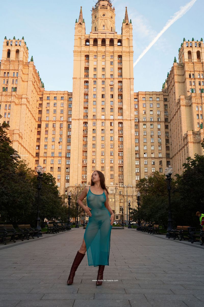 Alla S from NIR — Walks in front of the Stalinist !