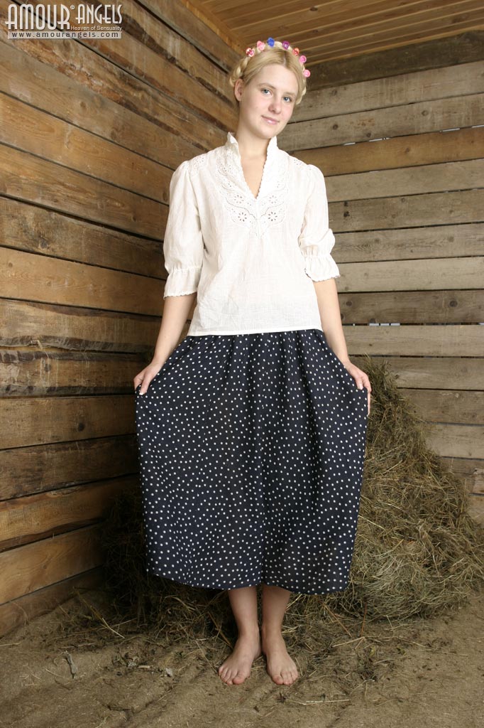 Anna: ANNA ON THE HAY. Good-looking Peasant Teen