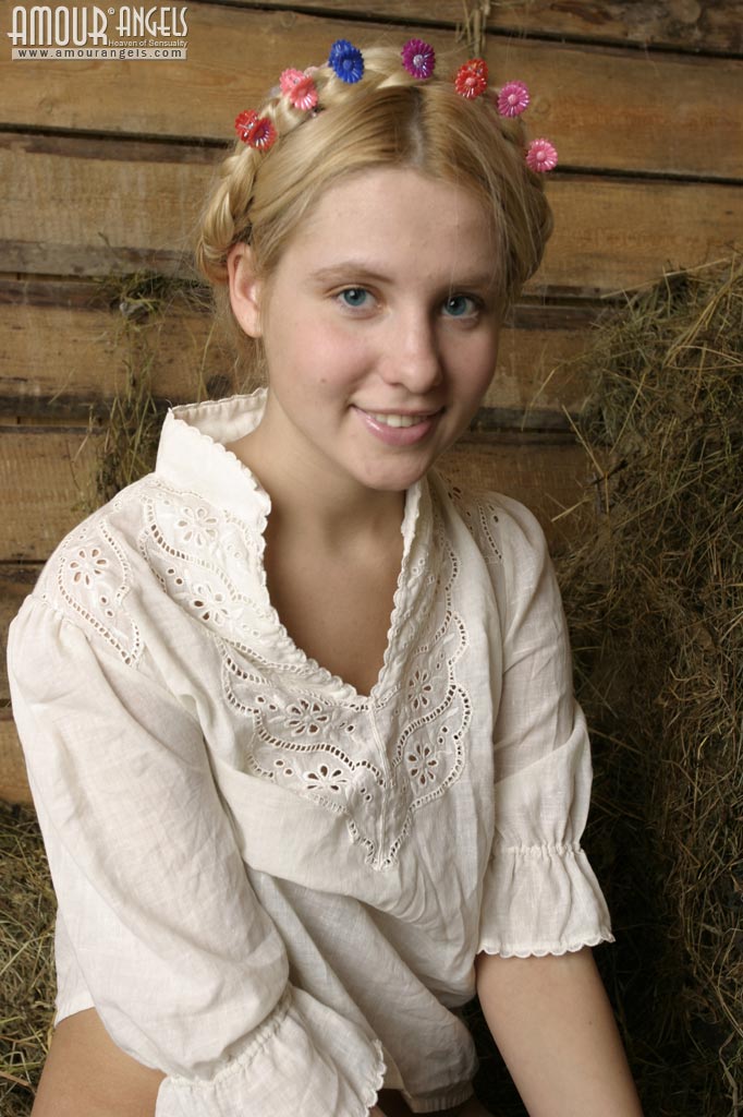 Anna: ANNA ON THE HAY. Good-looking Peasant Teen