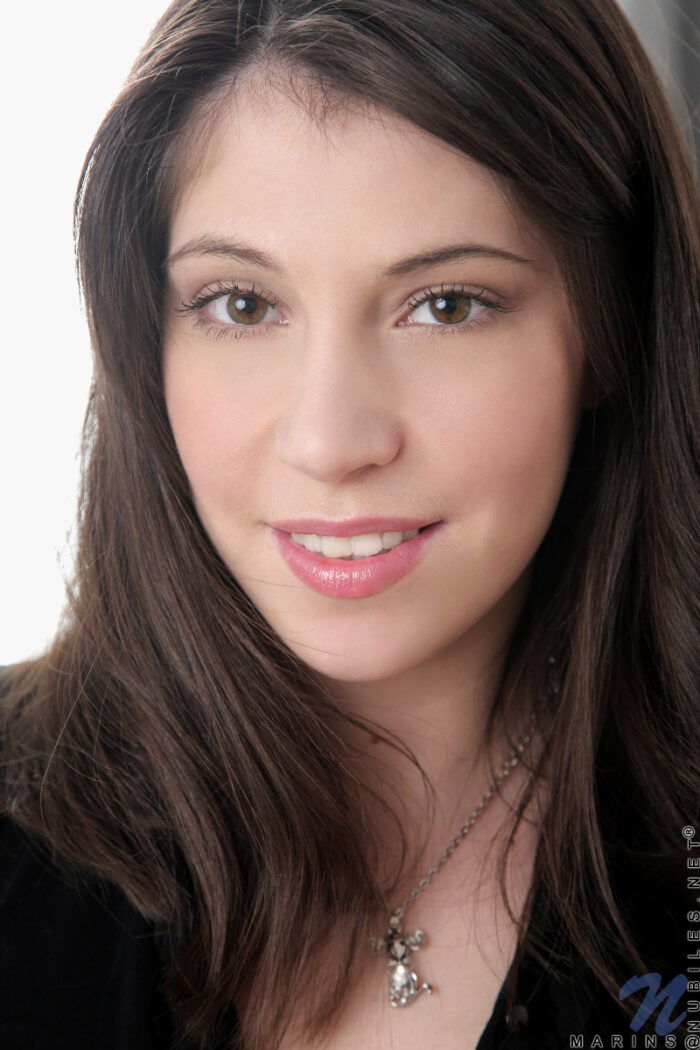 Russian hottie Marins shows us how quickly and easily a smart sexy outfit can turn into a slutty striptease as she slides her miniskirt down and pulls her leotard top apart to spill out her puffy little tits