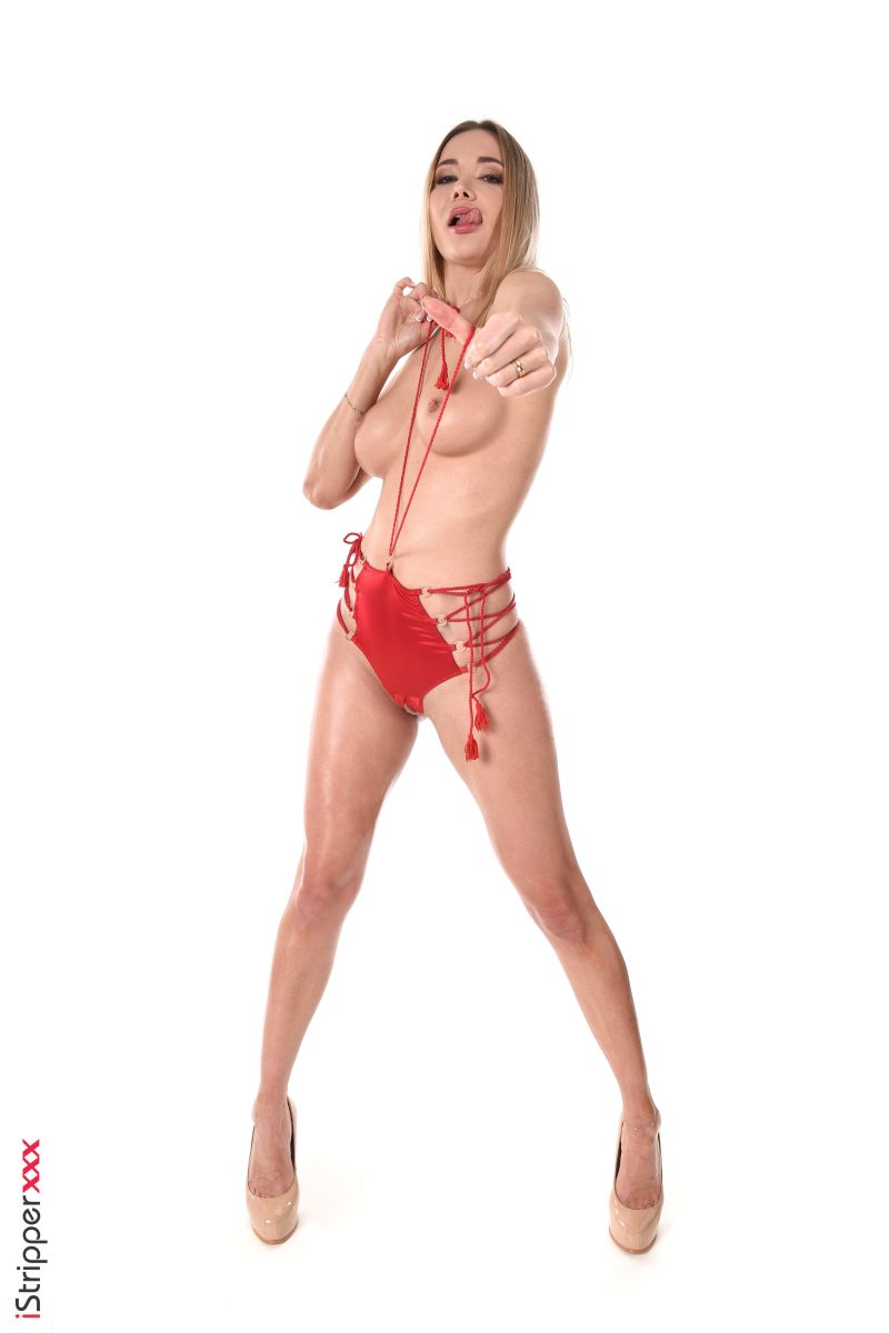 Polina Maxim: Red Silk Perfection