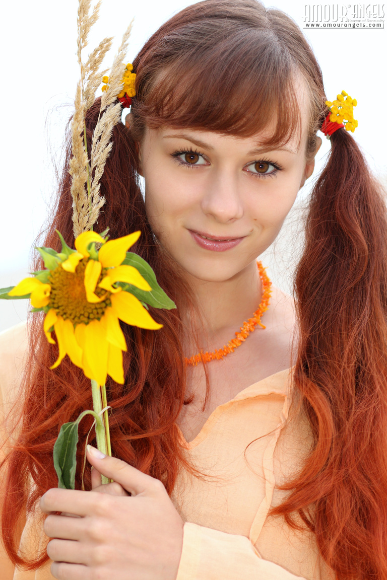 Anika: AQUARELLE. Nude pigtailed redhead