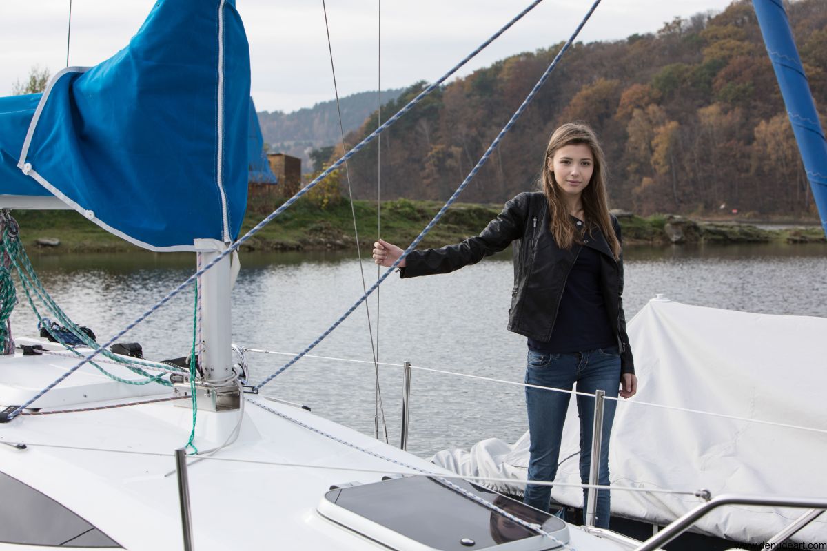 Mila in On A Boat